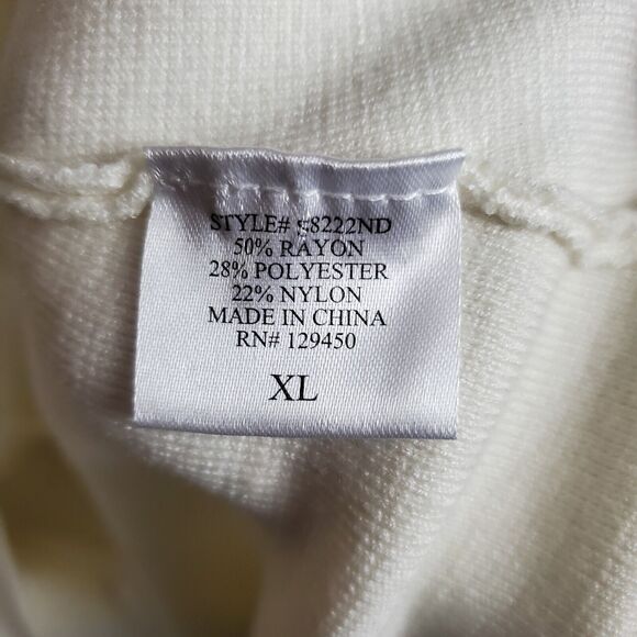 Como Vintage Cardigan Blazer XL Ivory White Knit Cable Sleeves Preppy Classic - Picture 10 of 10